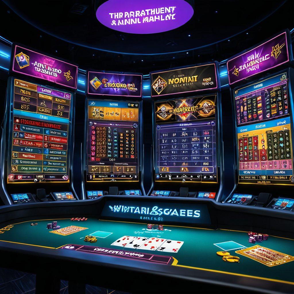 A dynamic scene of a virtual rummy game in progress, showcasing diverse players intensely focusing on their screens. Cards are fanned out on a digital table with vivid graphics indicating strategy and scores. Incorporate elements like colorful chip stacks, a glowing leaderboard, and an overlay of tips and strategies. The atmosphere is engaging and competitive, capturing the thrill of online gaming. super-realistic. vibrant colors. digital art.